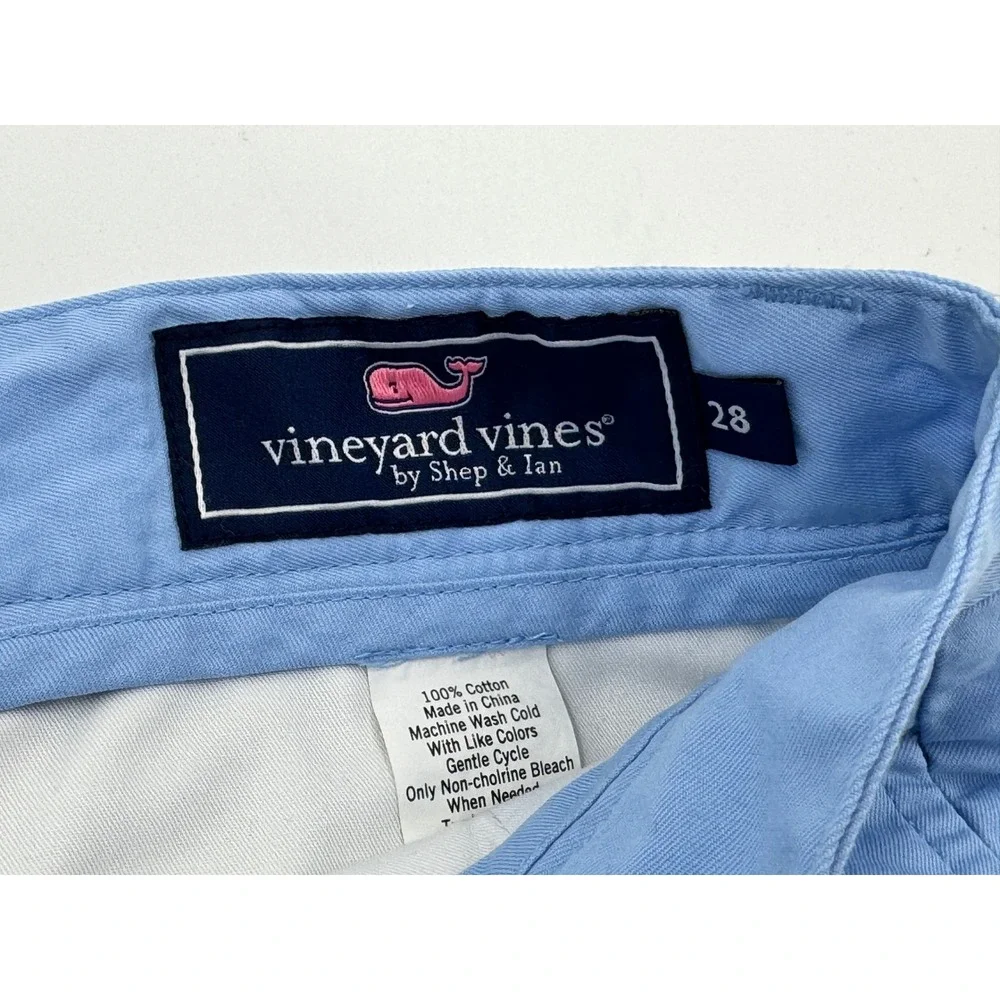 Vineyard Vines Mens 28 Club Short Light Blue Cotton‎ Twill Chino Shorts 1H0001